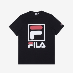 Fila Double Logo - Miesten Poolopaita - Mustat | FI-89533